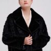 original geometric check pattern — new imported full pelt mink fur coat for women, over knee long style