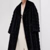 original geometric check pattern — new imported full pelt mink fur coat for women, over knee long style