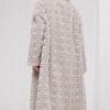 original geometric check pattern — new imported full pelt mink fur coat for women, over knee long style
