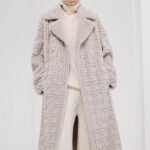 original geometric check pattern — new imported full pelt mink fur coat for women, over knee long style