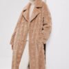 original geometric check pattern — new imported full pelt mink fur coat for women, over knee long style