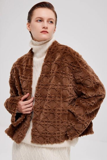 geometric check 2025 new fur jacket for women — chanel inspired full pelt mink, youthful short winter style