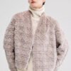 geometric check 2025 new fur jacket for women — chanel inspired full pelt mink, youthful short winter style
