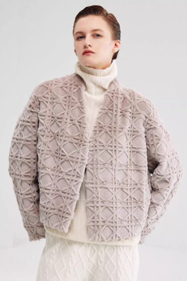 geometric check 2025 new fur jacket for women — chanel inspired full pelt mink, youthful short winter style