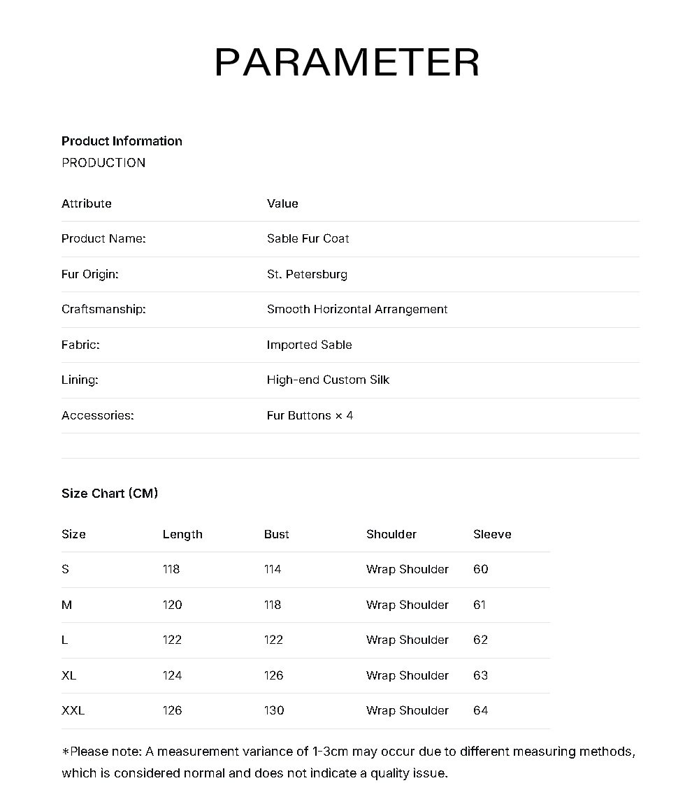 original high luxury “starlit” imported russian sable fur coat — full pelt new winter outerwear