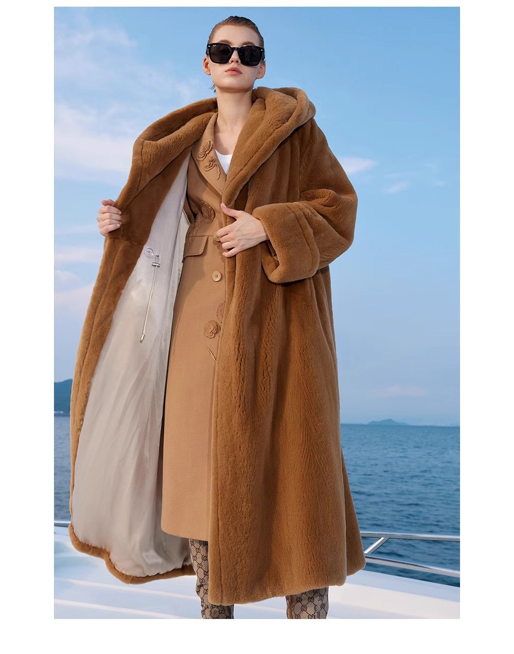 heavy craftsmanship teddy style mink fur coat for women — imported hooded mink fur outerwear, new winter collection