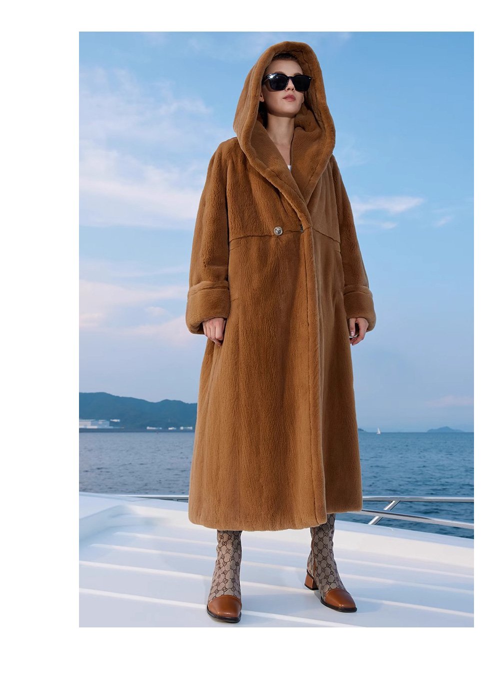 heavy craftsmanship teddy style mink fur coat for women — imported hooded mink fur outerwear, new winter collection