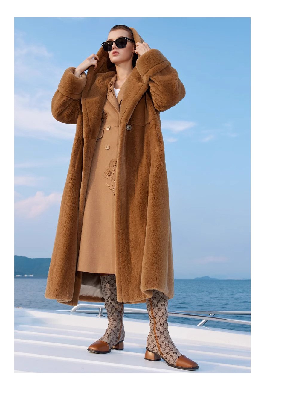 heavy craftsmanship teddy style mink fur coat for women — imported hooded mink fur outerwear, new winter collection