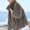 original luxury plucked mink fur coat for women — imported full pelt teddy style fur jacket, 2025 new collection