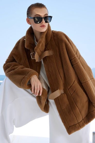 original luxury plucked mink fur coat for women — imported full pelt teddy style fur jacket, 2025 new collection