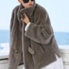 original luxury plucked mink fur coat for women — imported full pelt teddy style fur jacket, 2025 new collection