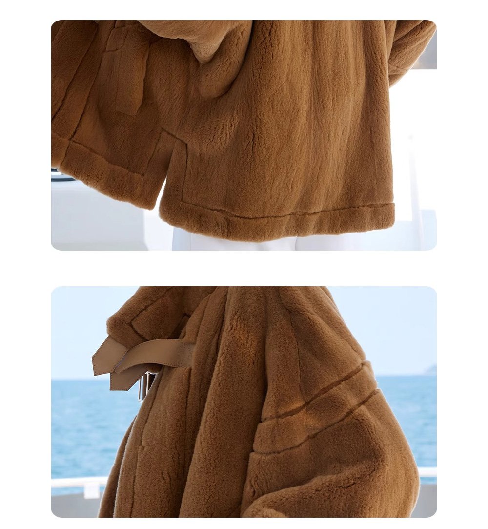 original luxury plucked mink fur coat for women — imported full pelt teddy style fur jacket, 2025 new collection