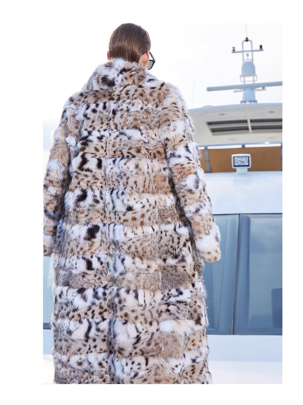 original lynx pattern luxury coat — imported american lynx fur outerwear, 2025 new collection