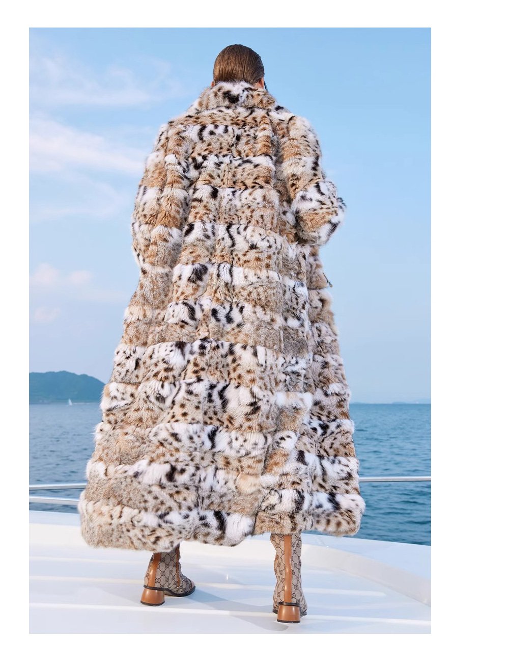 original lynx pattern luxury coat — imported american lynx fur outerwear, 2025 new collection