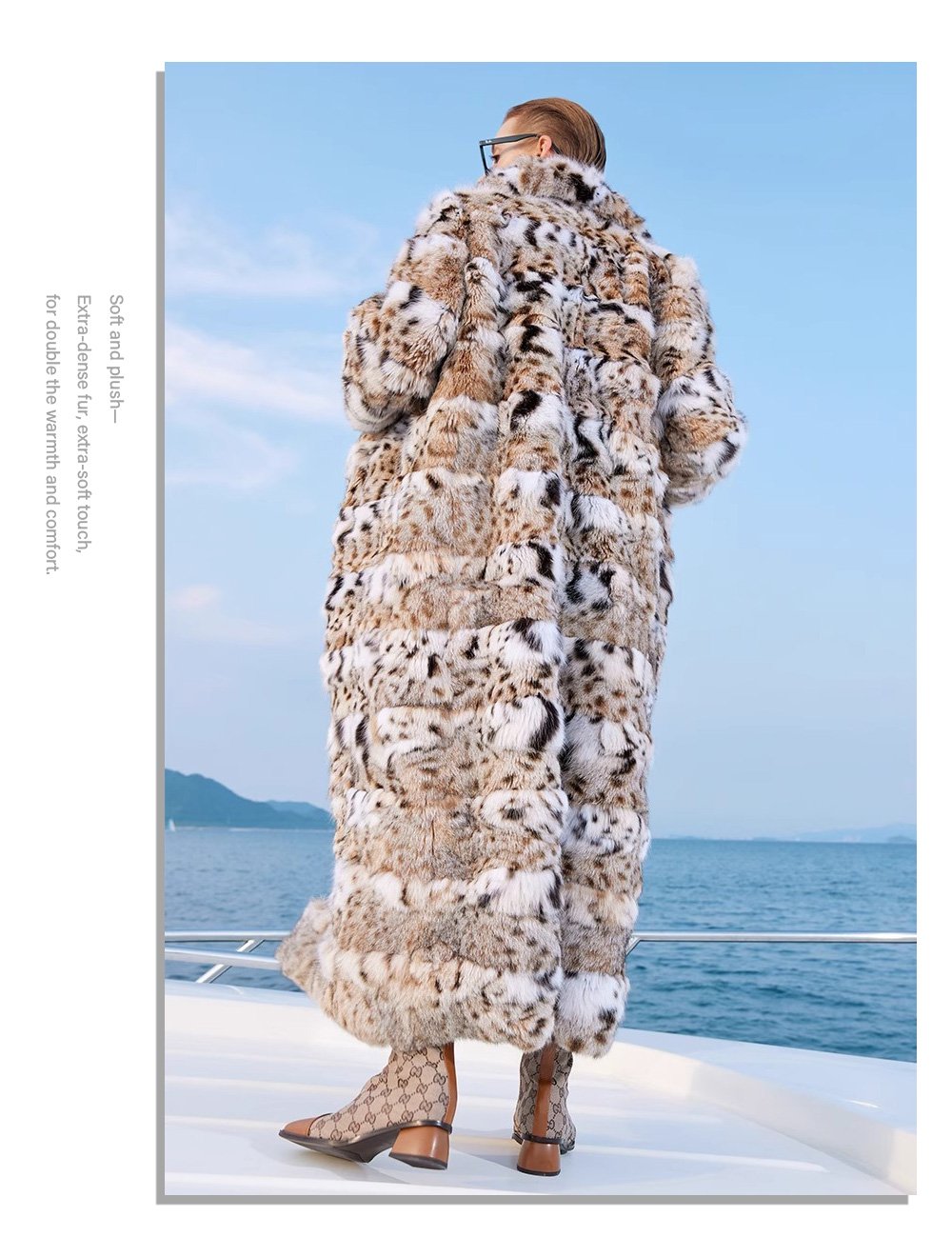 original lynx pattern luxury coat — imported american lynx fur outerwear, 2025 new collection