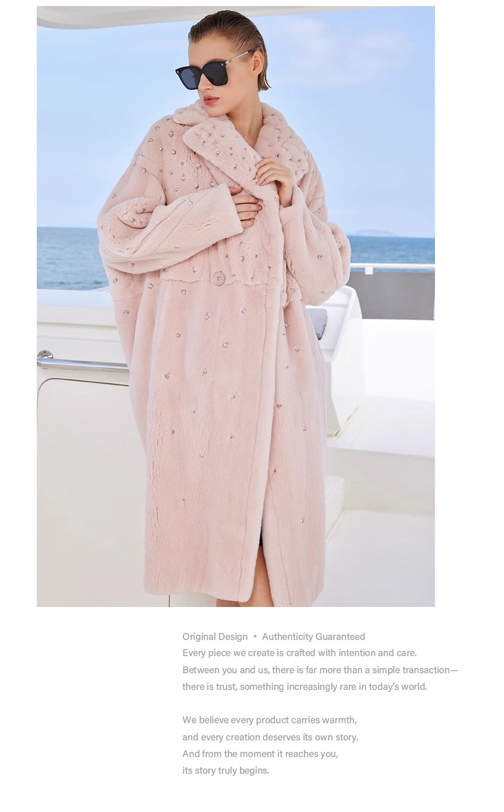 original teddy crystal embellished plucked mink fur coat for women — imported mink, 2025 new collection