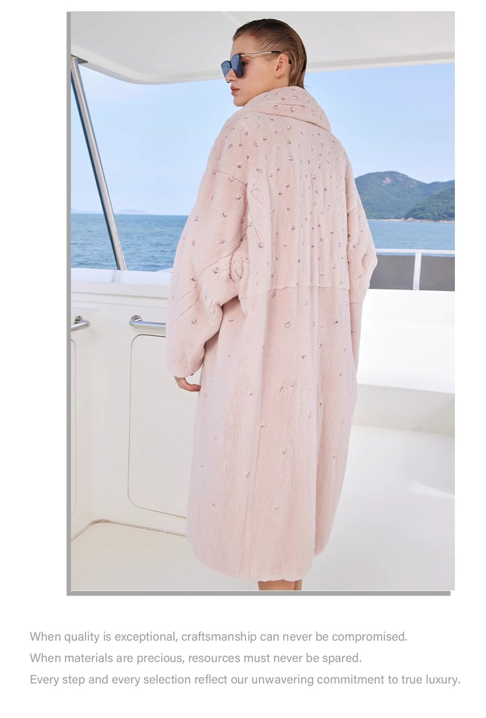 original teddy crystal embellished plucked mink fur coat for women — imported mink, 2025 new collection