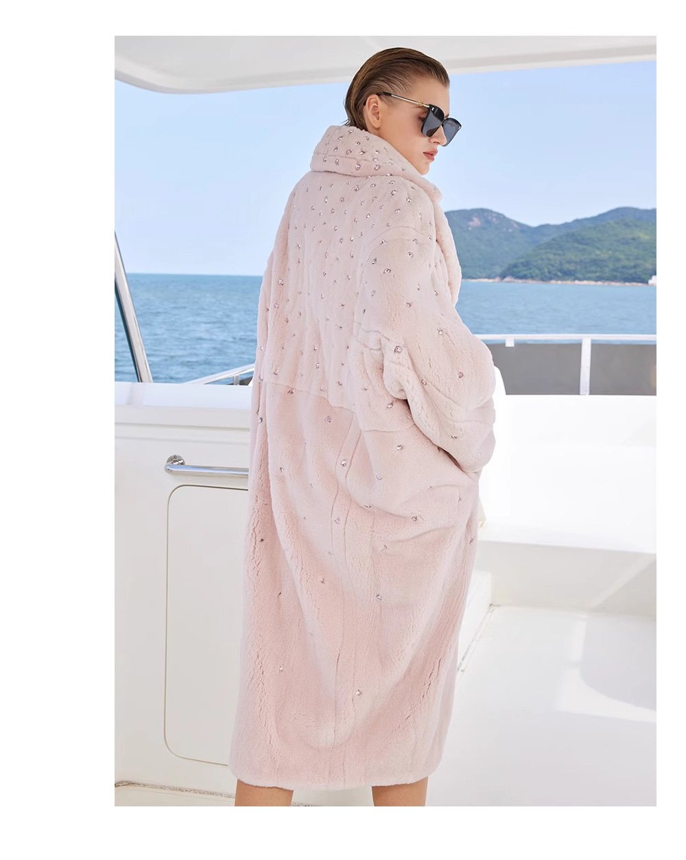 original teddy crystal embellished plucked mink fur coat for women — imported mink, 2025 new collection