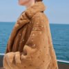 original teddy crystal embellished plucked mink fur coat for women — imported mink, 2025 new collection