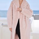 original teddy crystal embellished plucked mink fur coat for women — imported mink, 2025 new collection