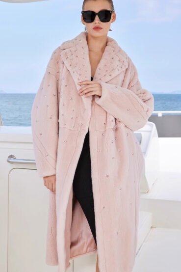 original teddy crystal embellished plucked mink fur coat for women — imported mink, 2025 new collection
