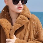 original teddy crystal embellished plucked mink fur coat for women — imported mink, 2025 new collection
