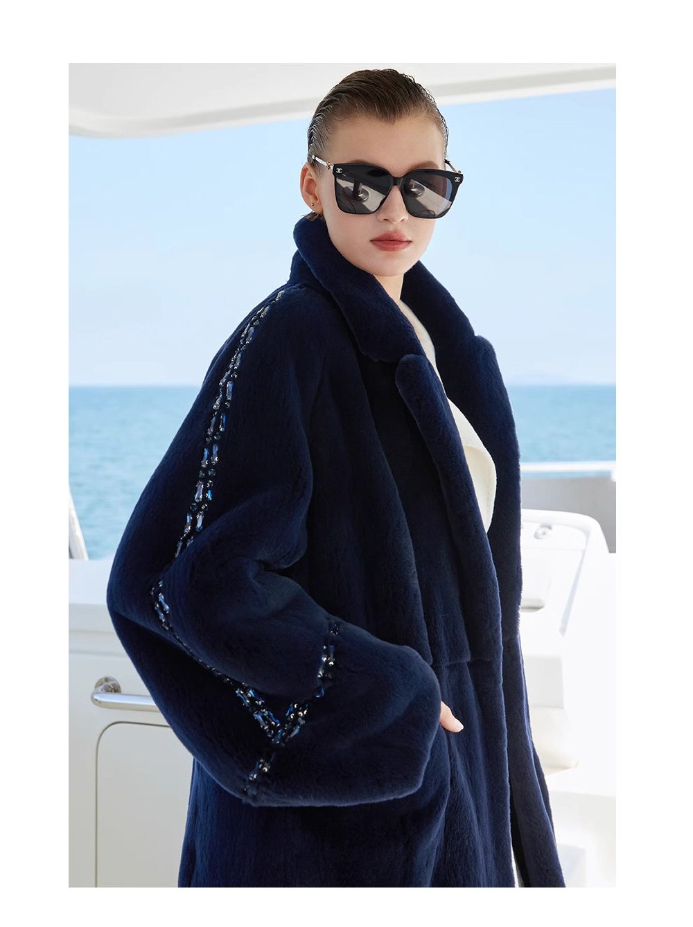 original crystal embellished teddy mink fur coat for women — fashion winter outerwear, 2025 new collection