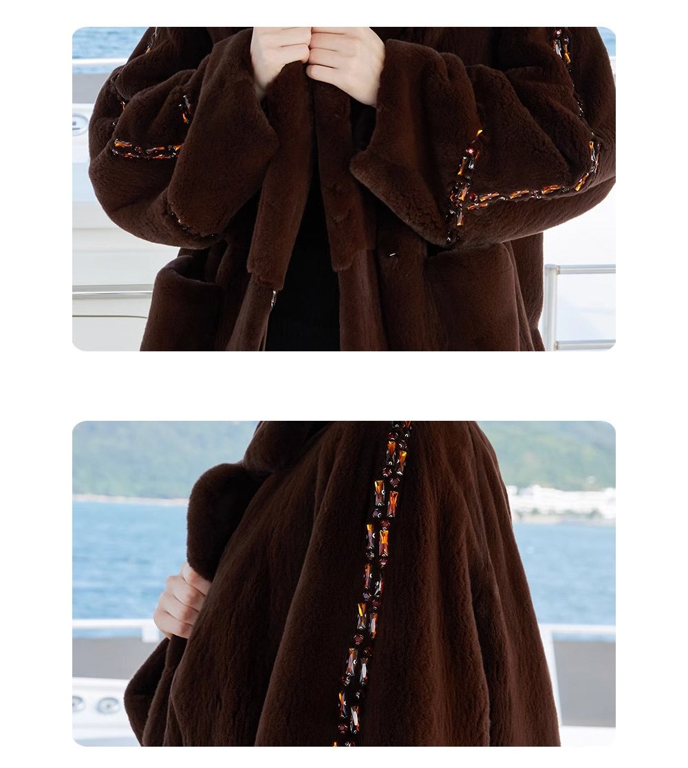 original crystal embellished teddy mink fur coat for women — fashion winter outerwear, 2025 new collection