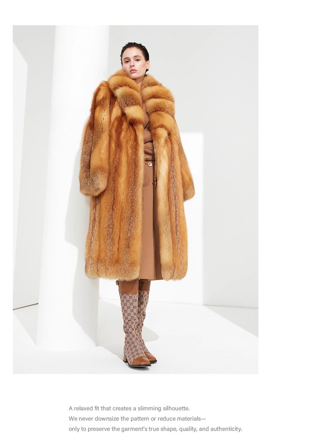 original “crimson ember” new imported finnish full skin fox fur coat — vintage luxury fur outerwear