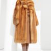 original “crimson ember” new imported finnish full skin fox fur coat — vintage luxury fur outerwear