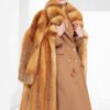 original “crimson ember” new imported finnish full skin fox fur coat — vintage luxury fur outerwear