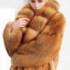 original “crimson ember” new imported finnish full skin fox fur coat — vintage luxury fur outerwear