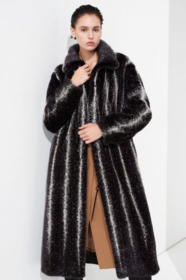 original “starlight cross” imported full pelt mink fur coat for women — elevated luxury winter outerwear