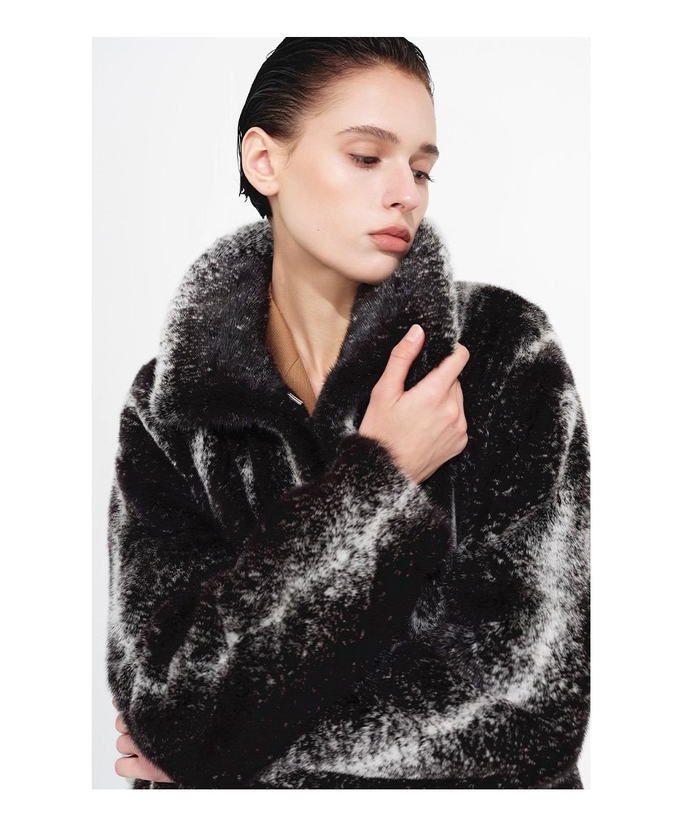 original “starlight cross” imported full pelt mink fur coat for women — elevated luxury winter outerwear