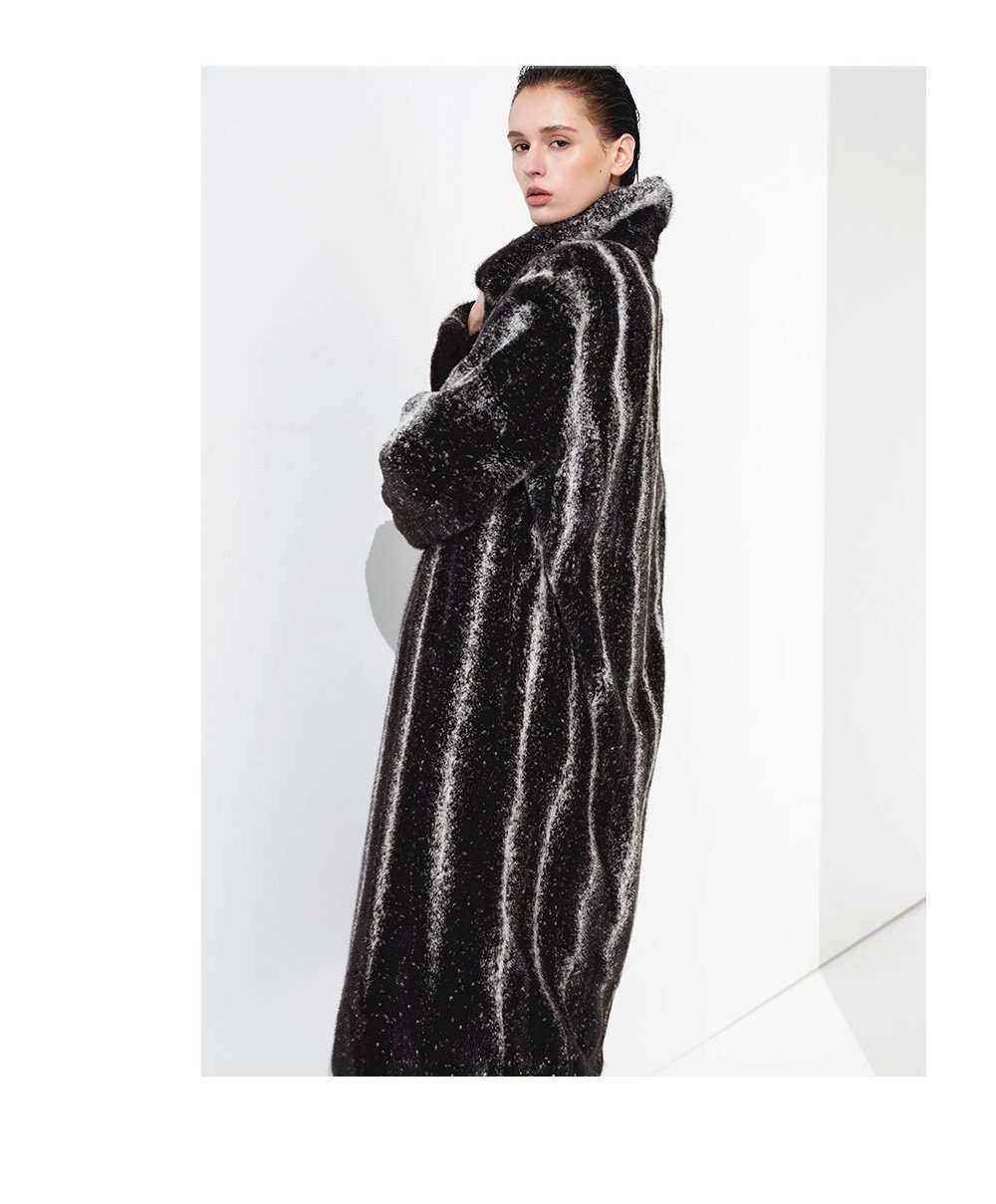 original “starlight cross” imported full pelt mink fur coat for women — elevated luxury winter outerwear