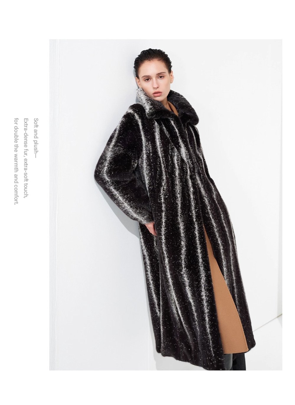 original “starlight cross” imported full pelt mink fur coat for women — elevated luxury winter outerwear