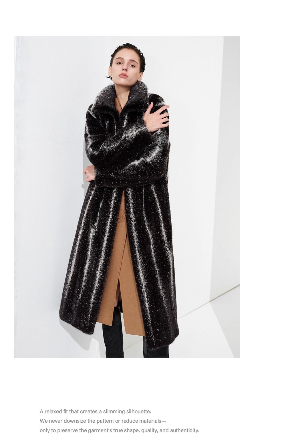 original “starlight cross” imported full pelt mink fur coat for women — elevated luxury winter outerwear
