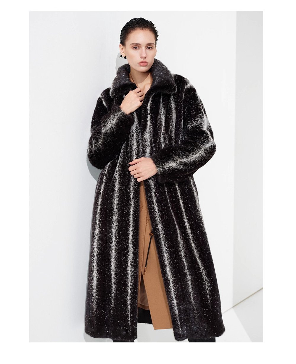 original “starlight cross” imported full pelt mink fur coat for women — elevated luxury winter outerwear