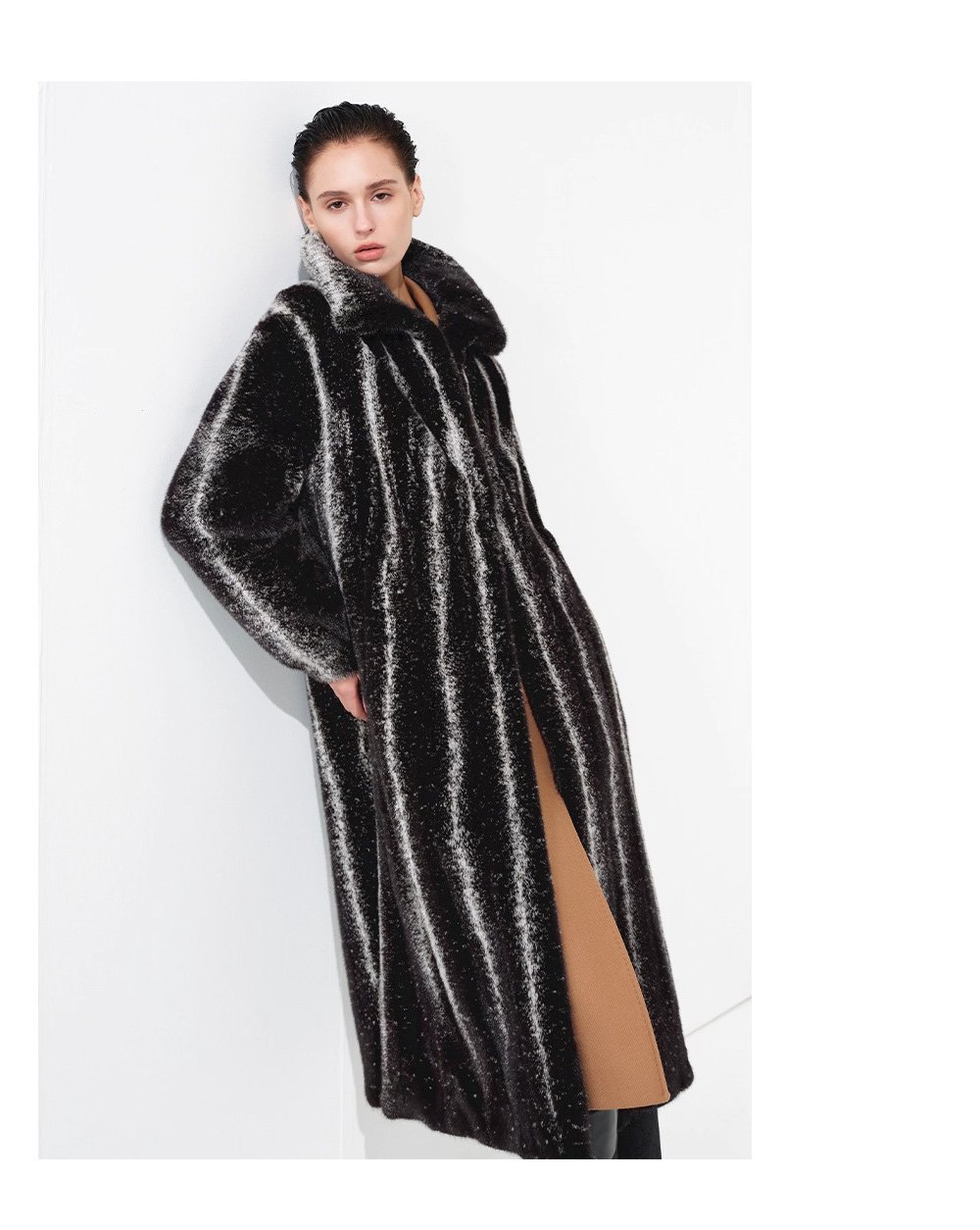 original “starlight cross” imported full pelt mink fur coat for women — elevated luxury winter outerwear