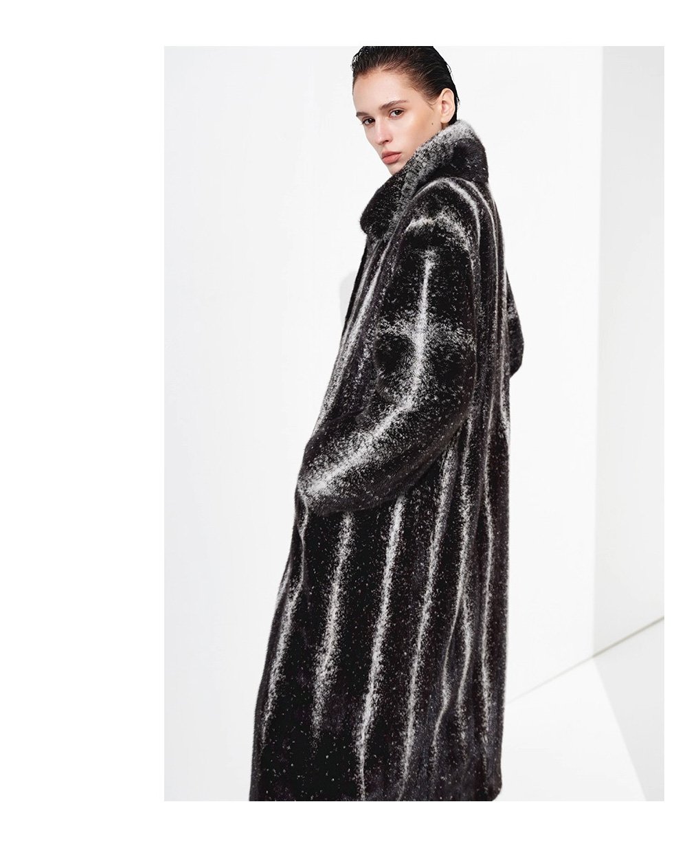 original “starlight cross” imported full pelt mink fur coat for women — elevated luxury winter outerwear