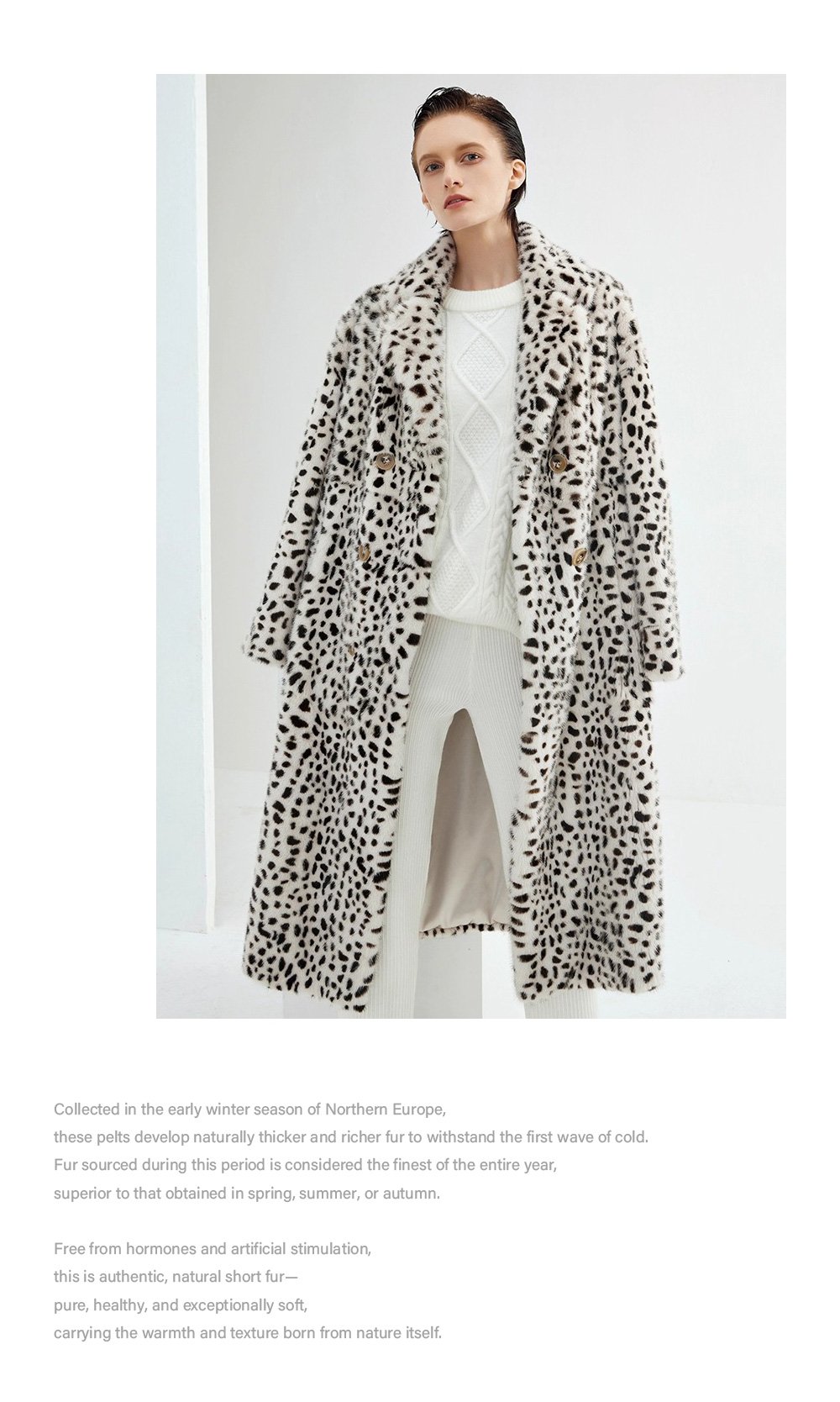 imported velvet full pelt mink fur coat for women — over knee long leopard print mink, 2025 new winter fur outerwear