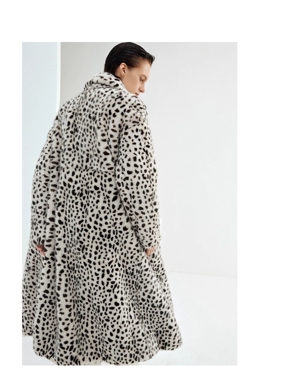 imported velvet full pelt mink fur coat for women — over knee long leopard print mink, 2025 new winter fur outerwear