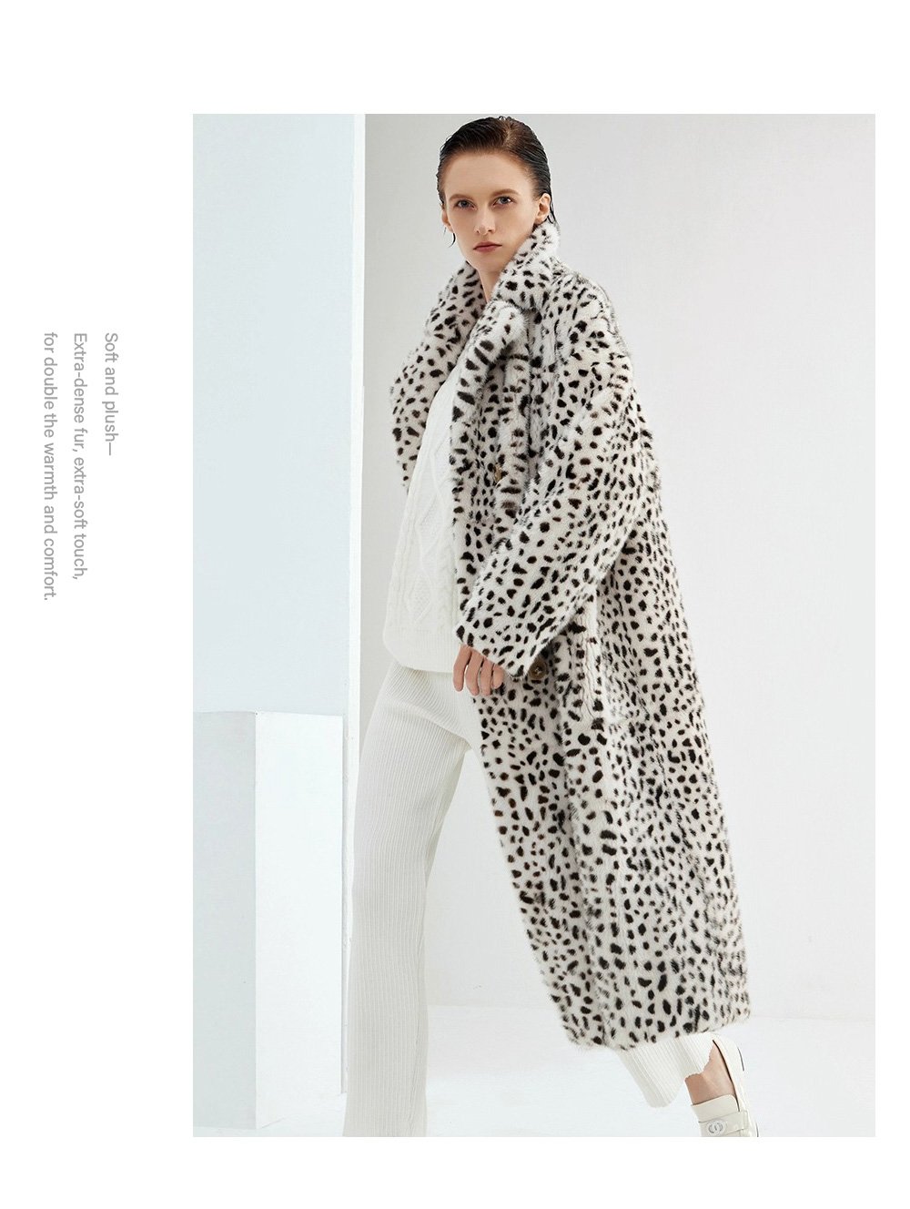 imported velvet full pelt mink fur coat for women — over knee long leopard print mink, 2025 new winter fur outerwear