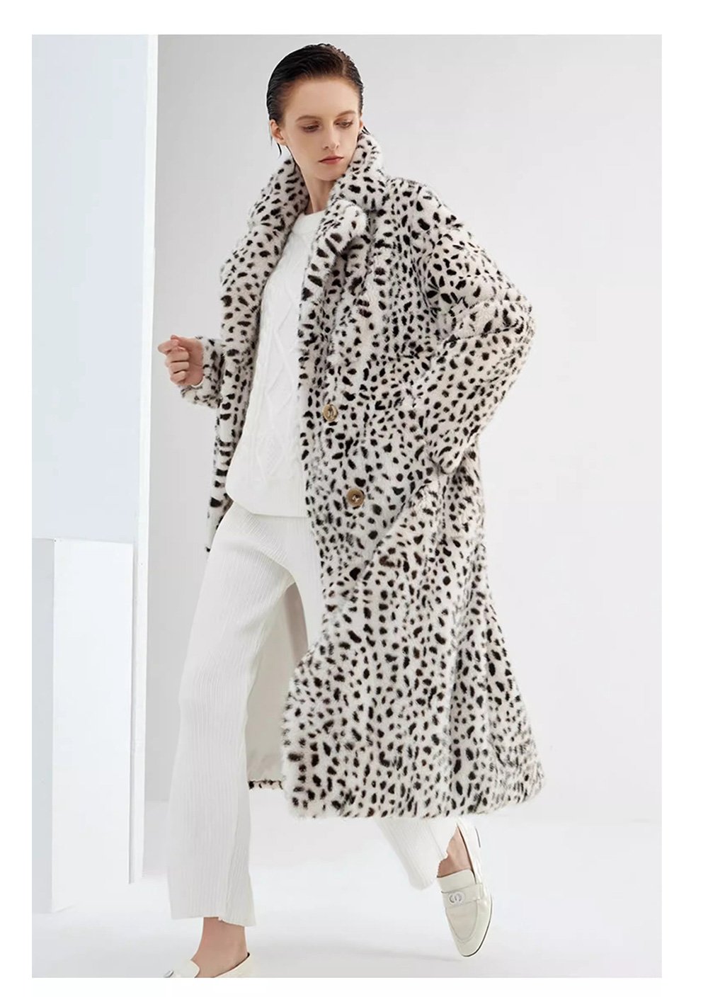 imported velvet full pelt mink fur coat for women — over knee long leopard print mink, 2025 new winter fur outerwear