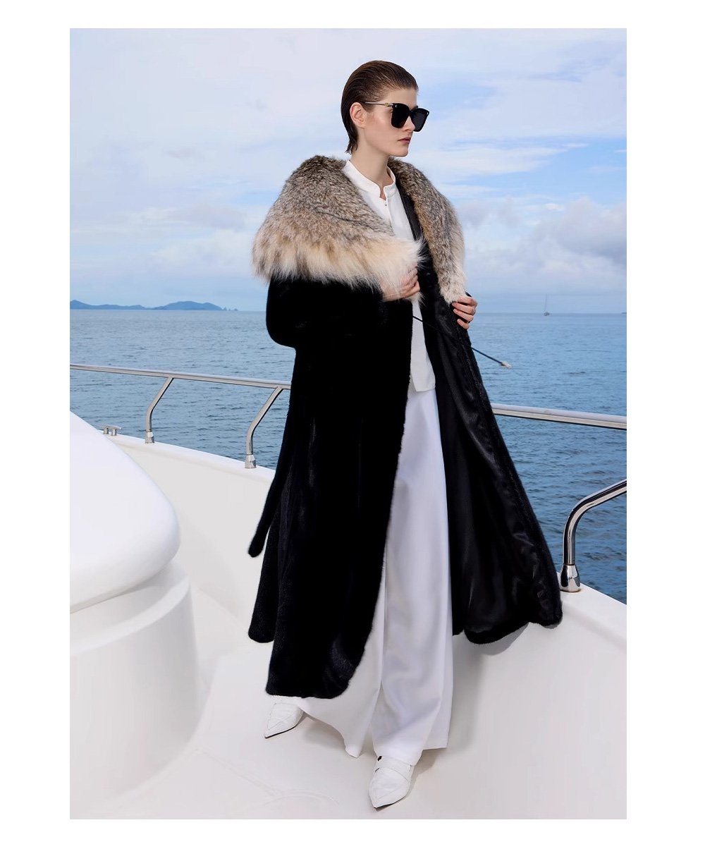original high luxury style imported full pelt mink fur coat for women — long fashion winter new arrival