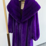 women's natural color full pelt mink fur coat — over knee long, fashionable & youthful winter outerwear