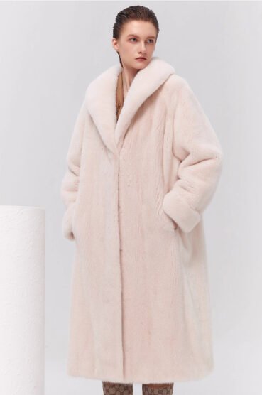 women’s luxury velvet mink fur coat – winter premium collection