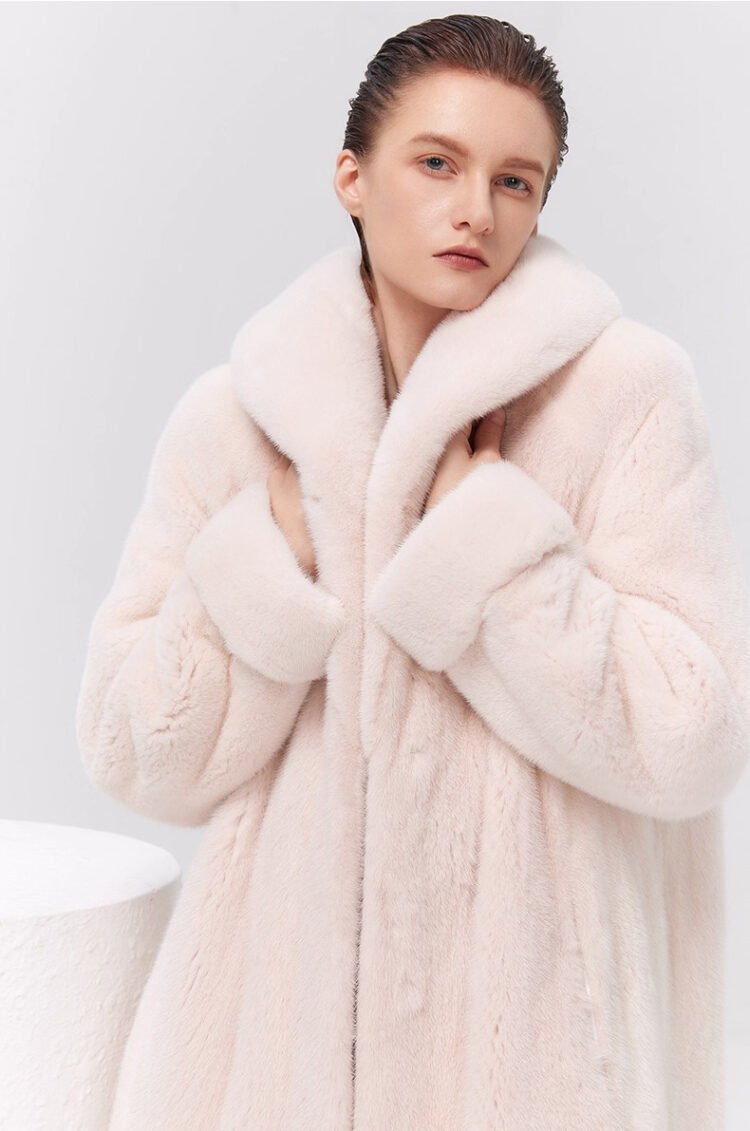 women’s luxury velvet mink fur coat – winter premium collection