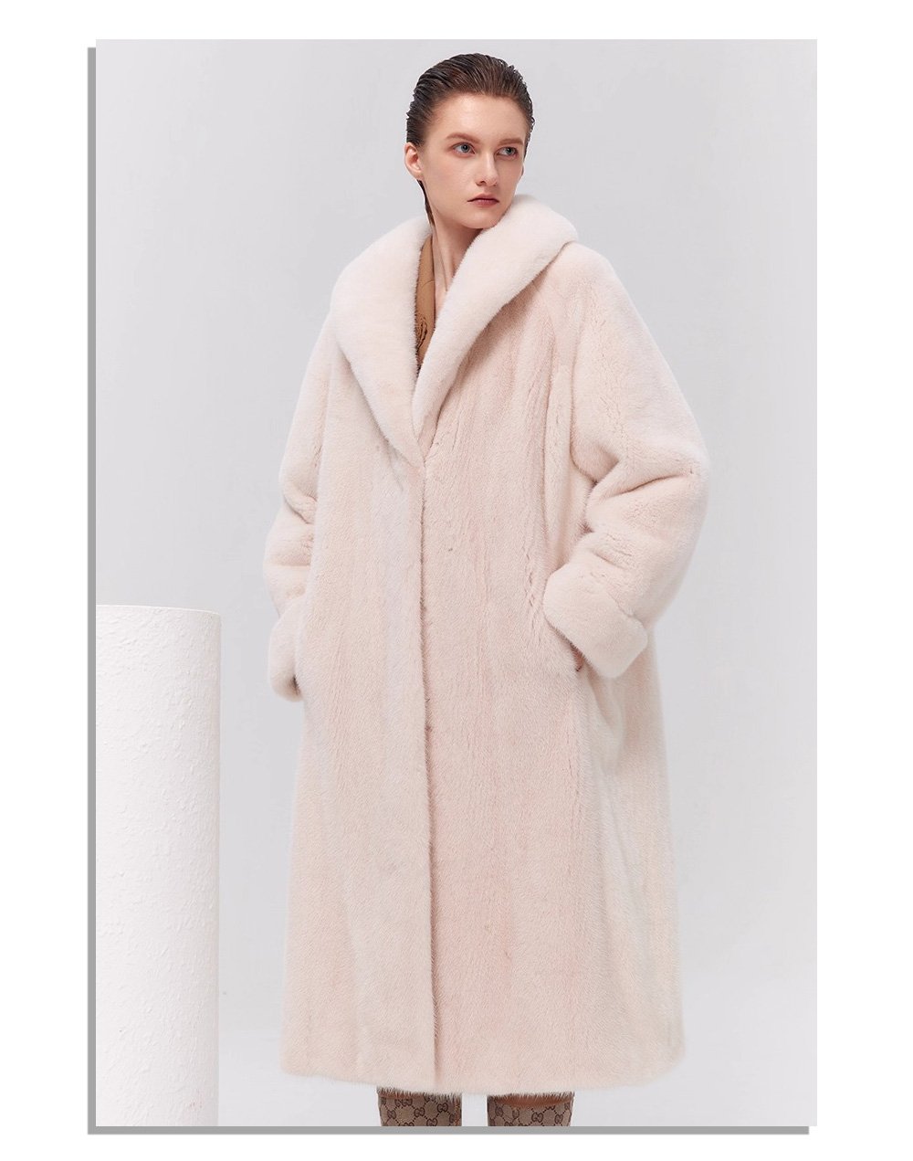 women’s luxury velvet mink fur coat – winter premium collection