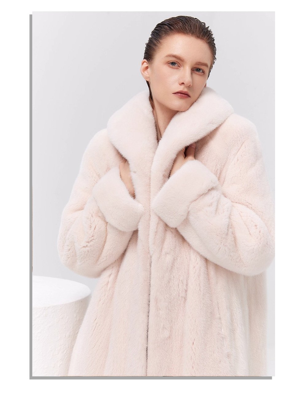 women’s luxury velvet mink fur coat – winter premium collection